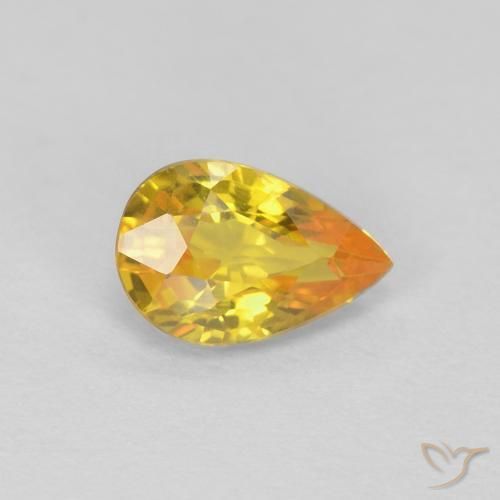 9,17 ctw natürlicher Golden Saphir, Birnenform, VVS