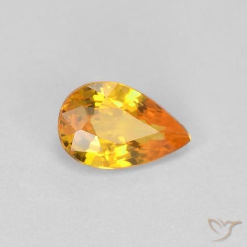 0.55ct Natürlicher Mittelorange Saphir, Birnenform, VVS