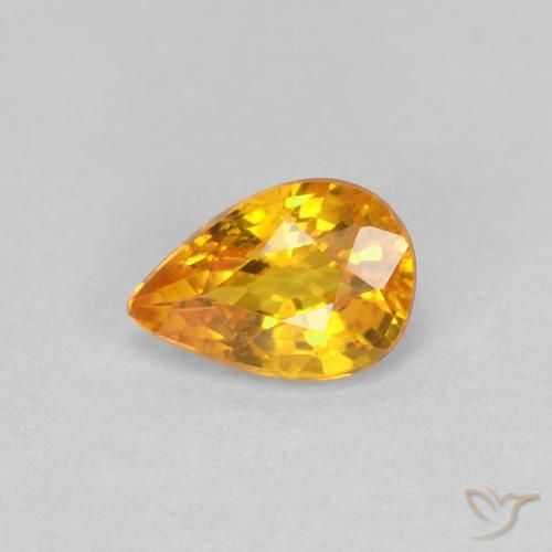 0.55ct Natürlicher Aprikose Orange Saphir, Birnenform, VVS