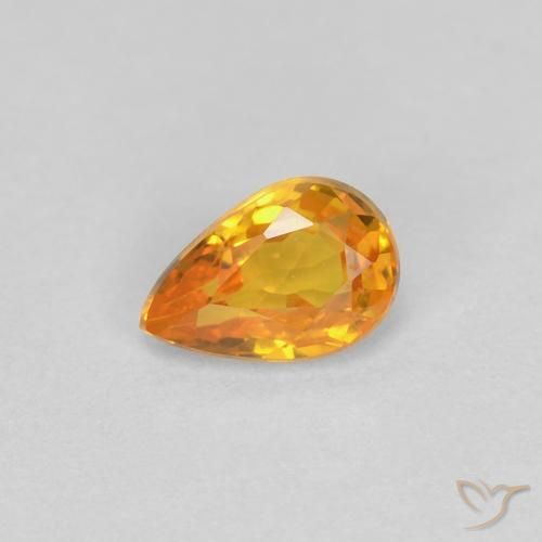 0.46ct Natürlicher Mittelorange Saphir, Birnenform, VVS