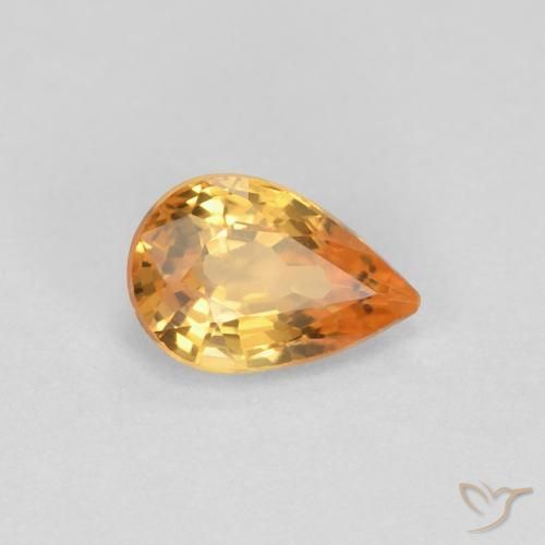 0.61ct Natürlicher Mittelorange Saphir, Birnenform, VVS