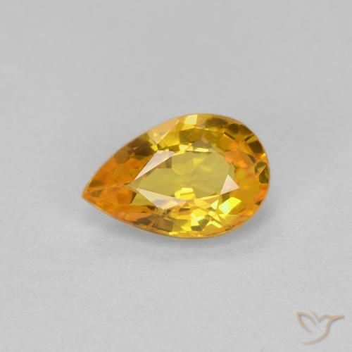 0.57ct Natürlicher Golden Saphir, Birnenform, VVS