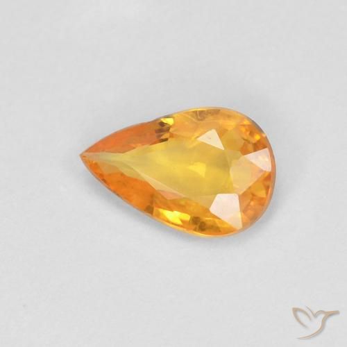 0.33ct Natürlicher Aprikose Orange Saphir, Birnenform, VS