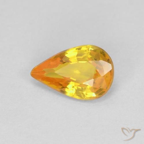 0.47ct Natürlicher Mittelorange Saphir, Birnenform, VVS