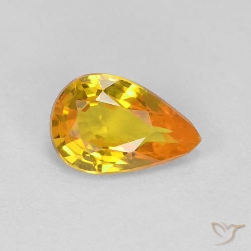 0.53ct Natürlicher Mittelorange Saphir, Birnenform, VVS