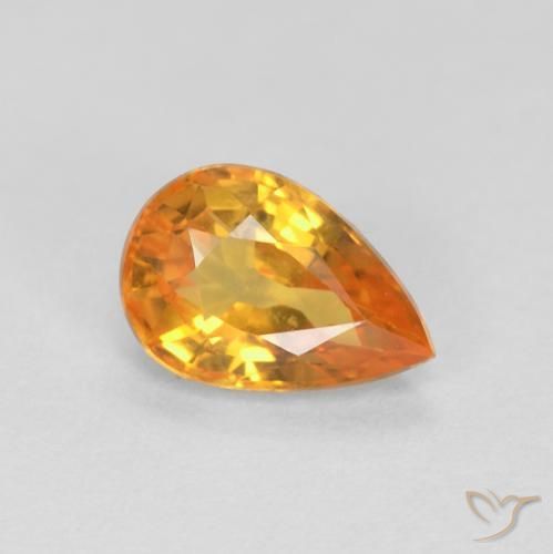 9,17 ctw natürlicher Orange-Gold Saphir, Birnenform, VVS