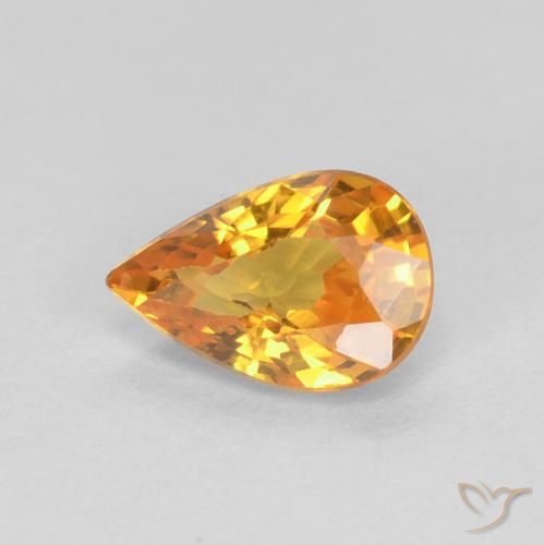 0.56ct Natürlicher Mittelorange Saphir, Birnenform, VVS-VS