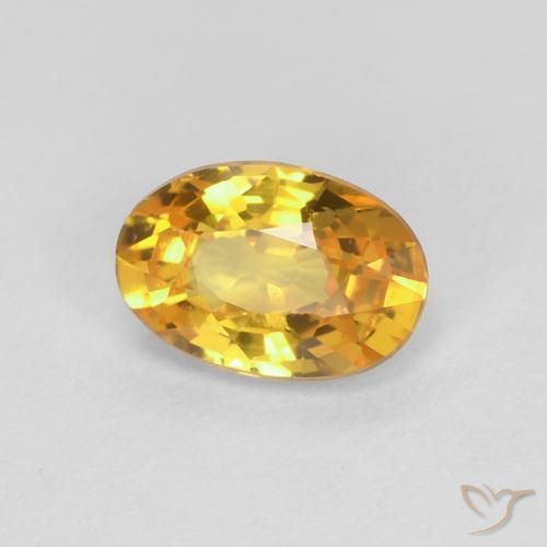 9,17 ctw natürlicher Mittelgold Saphir, Oval, VVS