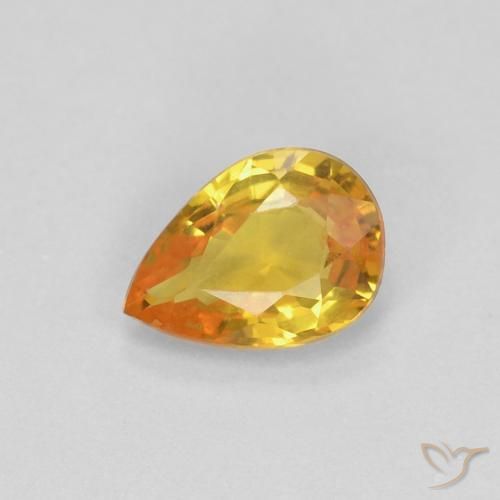 0.52ct Natürlicher Golden Saphir, Birnenform, VVS
