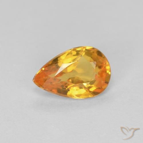 0.49ct Natürlicher Mittelorange Saphir, Birnenform, VVS