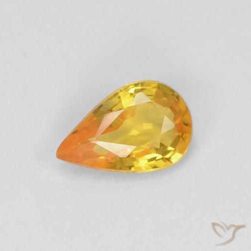 0.45ct Natürlicher Golden Saphir, Birnenform, VVS