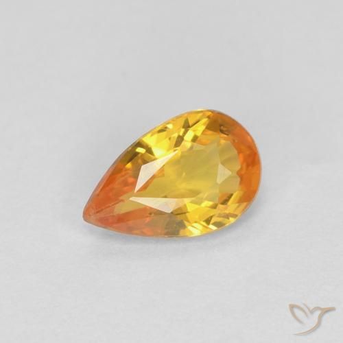 0.42ct Natürlicher Aprikose Orange Saphir, Birnenform, VVS