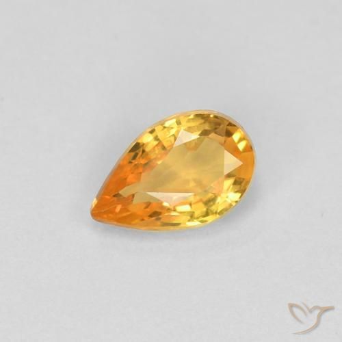 0.44ct Natürlicher Mittelorange Saphir, Birnenform, VVS