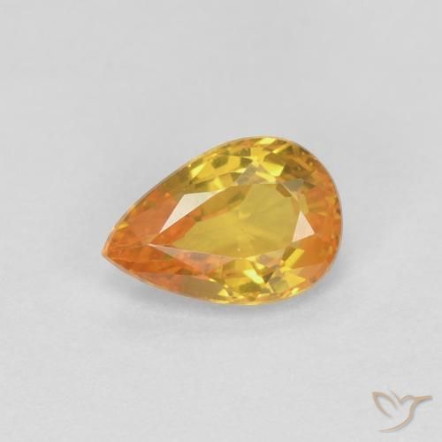0.54ct Natürlicher Mittelorange Saphir, Birnenform, VVS