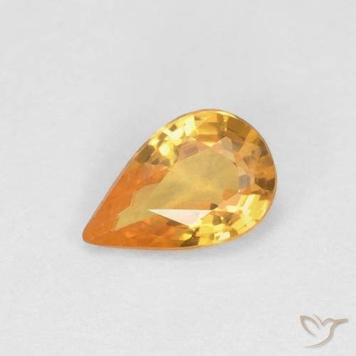 0.49ct Natürlicher Aprikose Orange Saphir, Birnenform, VVS
