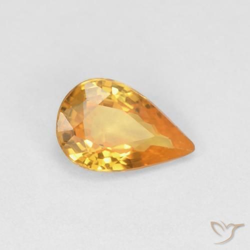 9,17 ctw natürlicher Aprikose Orange Saphir, Birnenform, VVS
