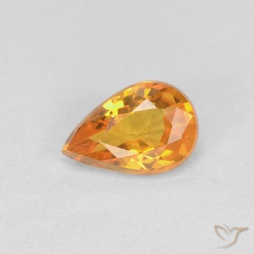 0.51ct Natürlicher Aprikose Orange Saphir, Birnenform, VVS