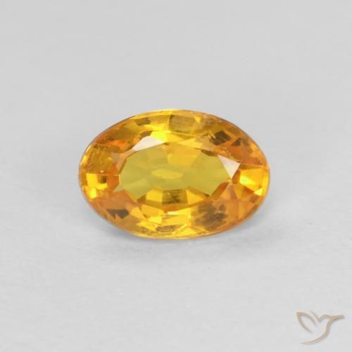 0.51ct Natürlicher Mittel Orange-Gold Saphir, Oval, VVS-VS