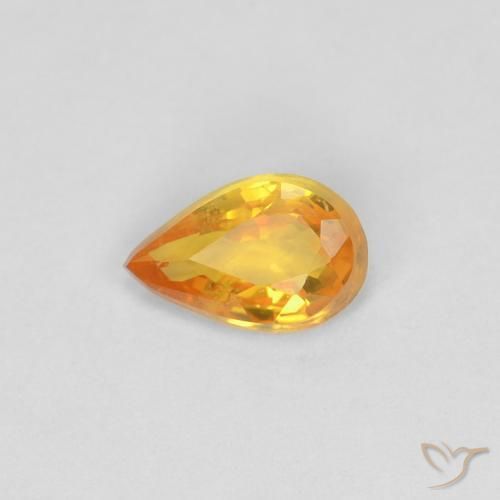 0.40ct Natürlicher Mittelorange Saphir, Birnenform, VVS-VS