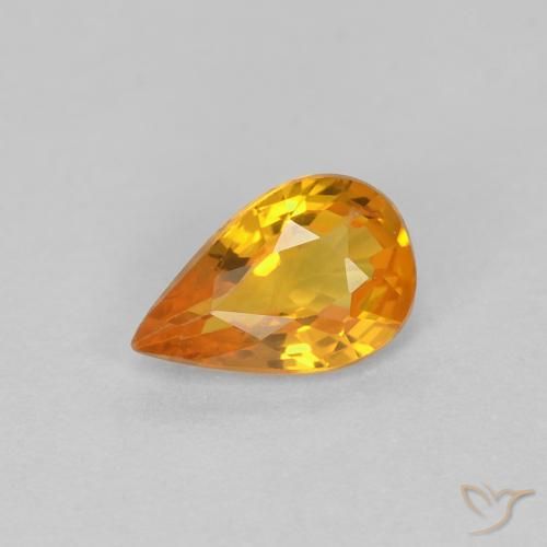 0.52ct Natürlicher Aprikose Orange Saphir, Birnenform, VVS