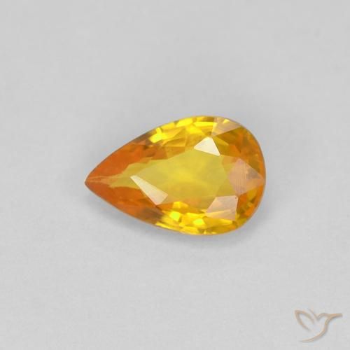 0.47ct Natürlicher Mittelorange Saphir, Birnenform, VVS