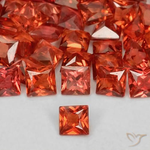 0.08ct Natürlicher Intensives Rot Saphir, Quadrat, VS