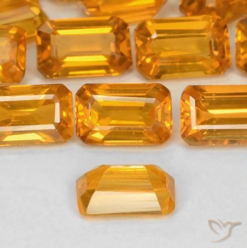 9,17 ctw natürlicher Tiefes Orange-Gold Saphir, Oktagonschliff, VS