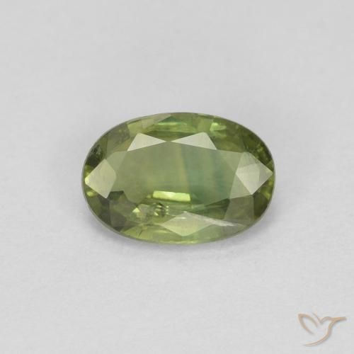 0.54ct Natürlicher Mittel-Dunkelgrün Saphir, Oval, VS