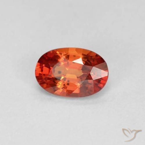 0.55ct Natürlicher Feuerrot Saphir, Oval, VVS