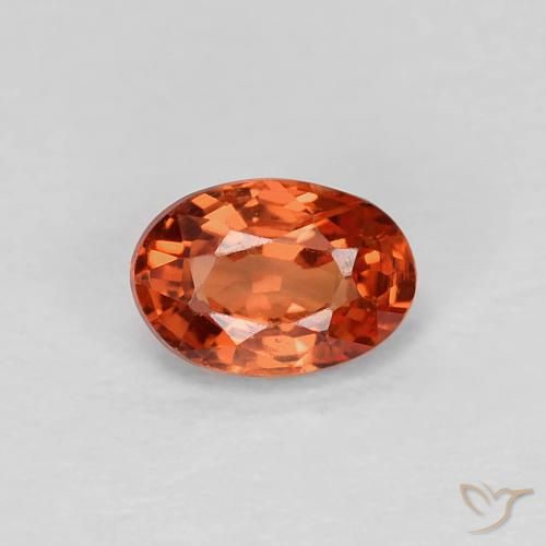0.58ct Natürlicher orange-rot Saphir, Oval, VVS-VS