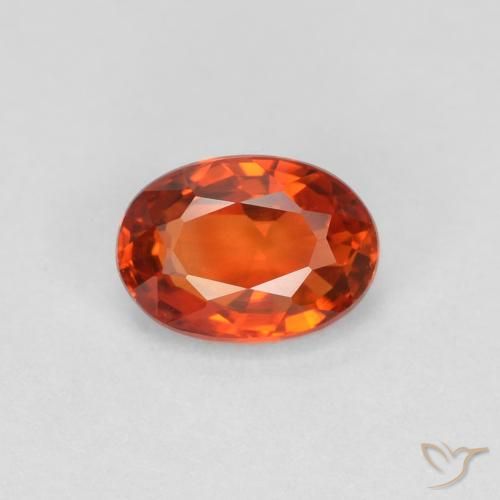 0.64ct Natürlicher rötlich-orange Saphir, Oval, VVS