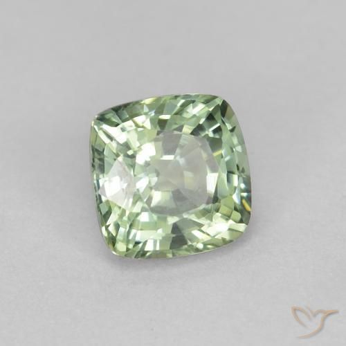 9,17 ctw natürlicher Blasses Grün Saphir, Kissen, VVS
