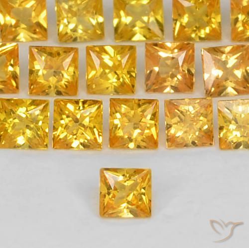 0.06ct Natürlicher Tiefes Goldorange Saphir, Quadrat, VS