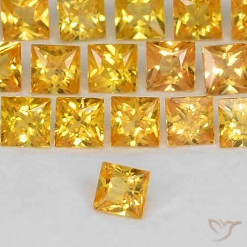 9,17 ctw natürlicher Tiefes Goldorange Saphir, Quadrat, VS