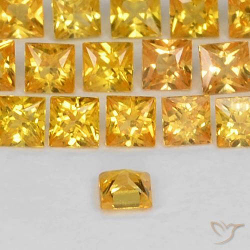 9,17 ctw natürlicher Tiefes Goldorange Saphir, Quadrat, VS