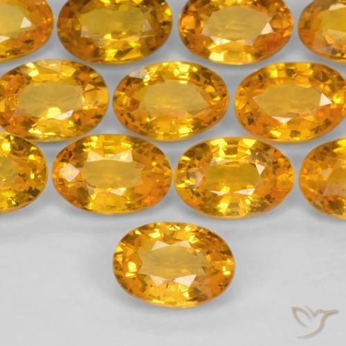 0.60ct Natürlicher Orange-Gold Saphir, Oval, VS