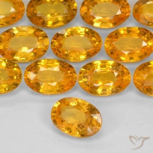 9,17 ctw natürlicher Orange-Gold Saphir, Oval, VS