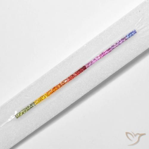 6.18 ct natürliche Mehrfarbig Saphir-Edelsteine, Quadrat, VS