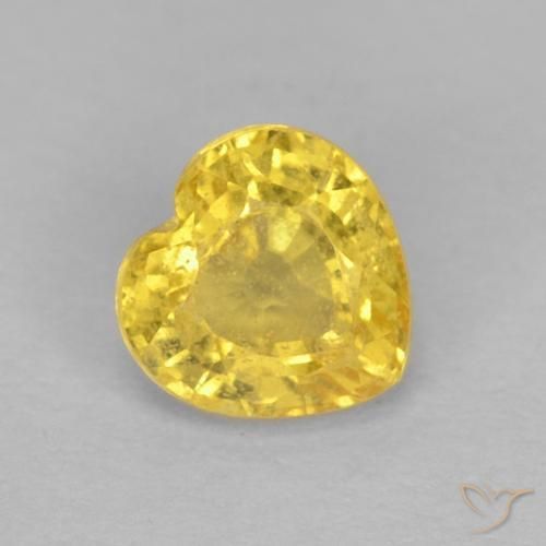 0.56ct Natürlicher Hummel Gelb Saphir, Herz, VS