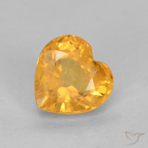 0.51ct Natürlicher Mittelorange Saphir, Herz, VS
