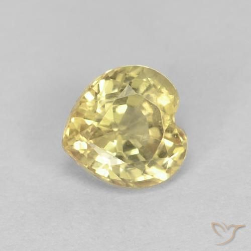0.52ct Natürlicher Warmes Gelb Saphir, Herz, VVS