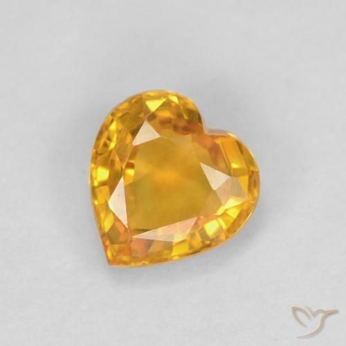 0.48ct Natürlicher Orange-Gold Saphir, Herz, VVS-VS