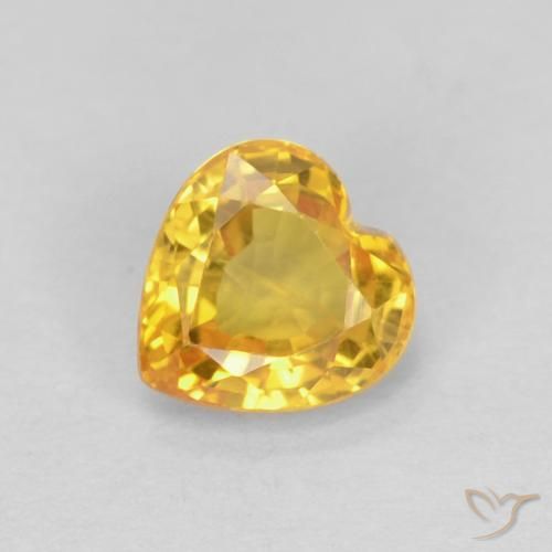 0.49ct Natürlicher Golden Saphir, Herz, VVS-VS