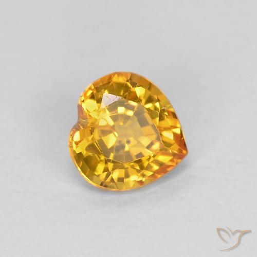 0.44ct Natürlicher Dunkelgolden Saphir, Herz, VS