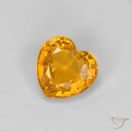 0.45ct Natürlicher Mittelorange Saphir, Herz, VS