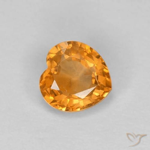 0.49ct Natürlicher Tiefes Orange-Gold Saphir, Herz, VVS