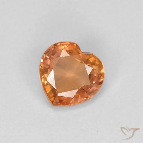 0.44ct Natürlicher Warmes Orange Saphir, Herz, VVS