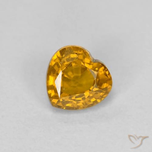 0.41ct Natürlicher Mittel Orange-Gold Saphir, Herz, VS