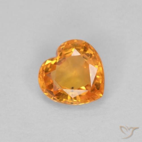 0.45ct Natürlicher hellorange Saphir, Herz, VVS-VS