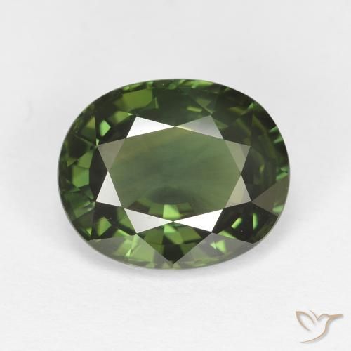 4.12ct Natürlicher tiefgrün Saphir, Oval, VVS